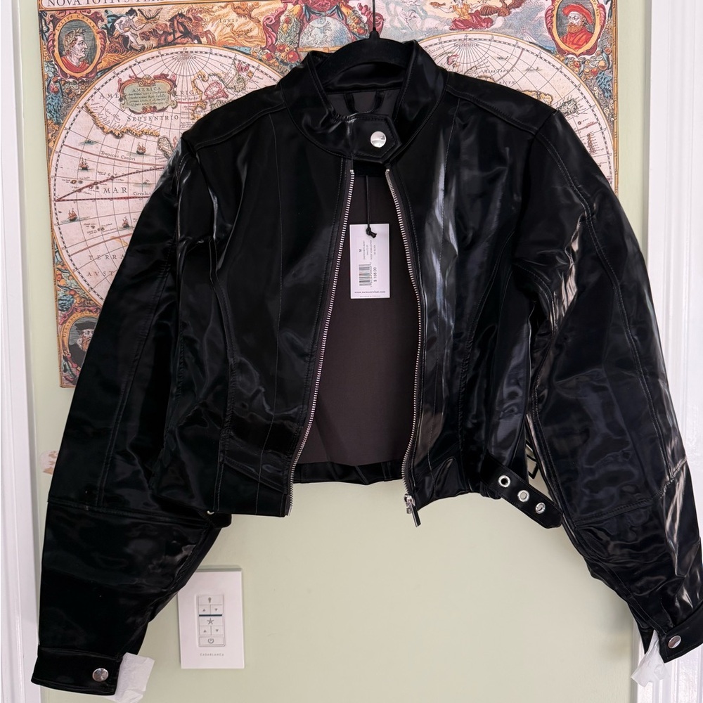 We Wore What Cropped Patent Leather Jacket - Picture 2 of 4